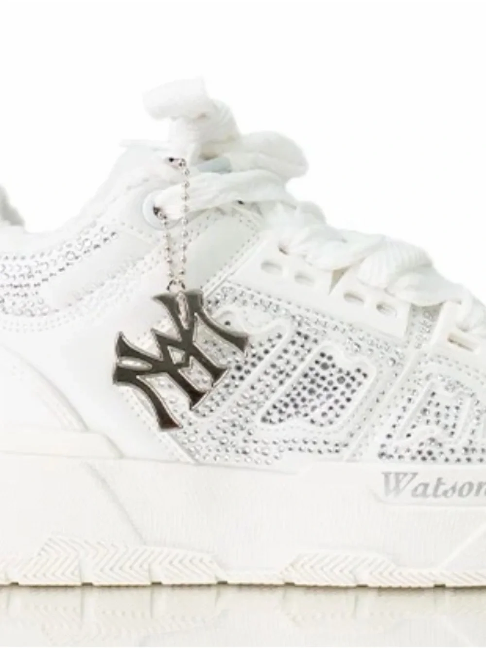 💠💎👟💎💠 Watson White Rhinestone Chunky Bones Sneakers